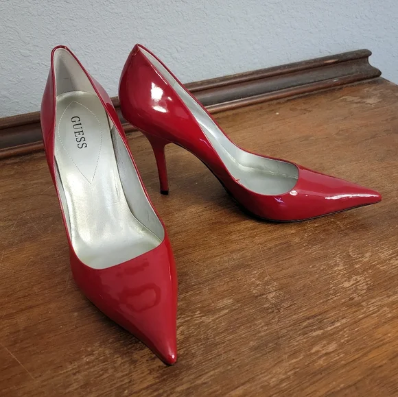 Red Patent Guess Heels Size 10 - Picture 2 of 5